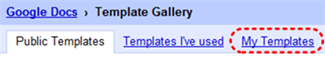 Image demonstrates location of My templates tab in the Template Gallery.